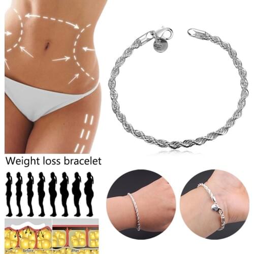Sliver Bracelets Twisted Healthy Magnetic Slimming Bracelet for Weight Loss Healthy Charm Jewelry for Women Christmas Gift
