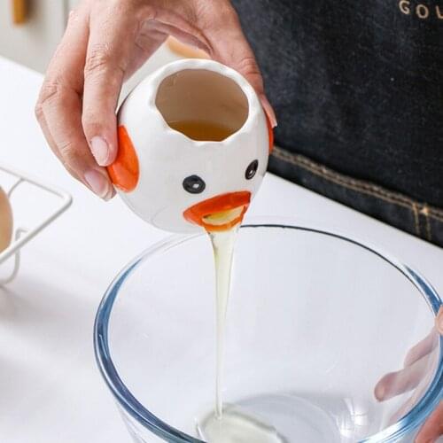 Household Ceramic Cartoon Egg Separator Chick Shape Egg Yolk Separator Separating Egg Divider Tool Kitchen Accessories