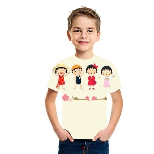 Cherry Japanese Anime 3D Printing Childrens T-Shirt Summer Mens And Girls' Fashion Versatile Short Sleeve Daily Sports Travel