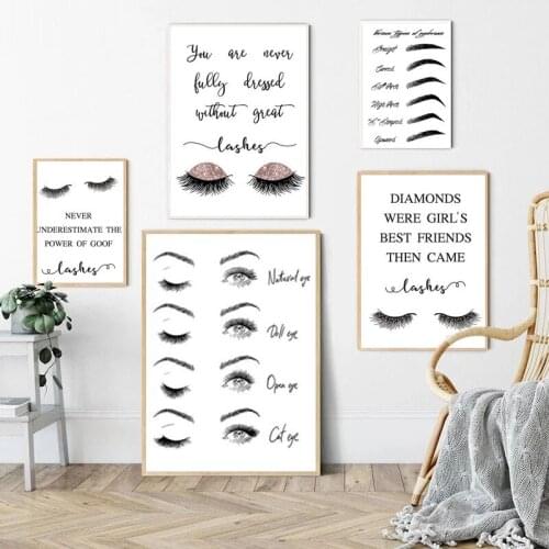 Makeup Lash Extensions Technician Guide Canvas Painting Eyelash Abstract Posters and Print Art Picture for Beauty Shop Decor