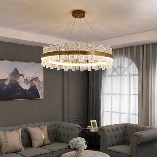 Nordic Crystal Ripple Glass Art Led Chandelier Home Dining Living Room Decor Modern Bedroom Pendant Lamp Hanging Light Fixture