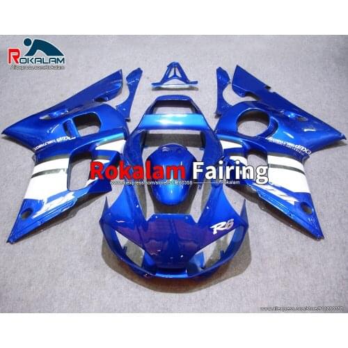 Body Kits For Yamaha R6 1998 1999 2000 2001 2002 YZFR6 98 99 00 01 02 Blue White Motorcycle Fairing Set (Injection Molding)