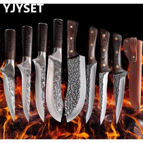 Butcher Knife Forged Boning Knife Stainless Steel Kitchen Knife for Meat Bone Fish Fruit Vegetable Chef Knife Serbian Chef Knife