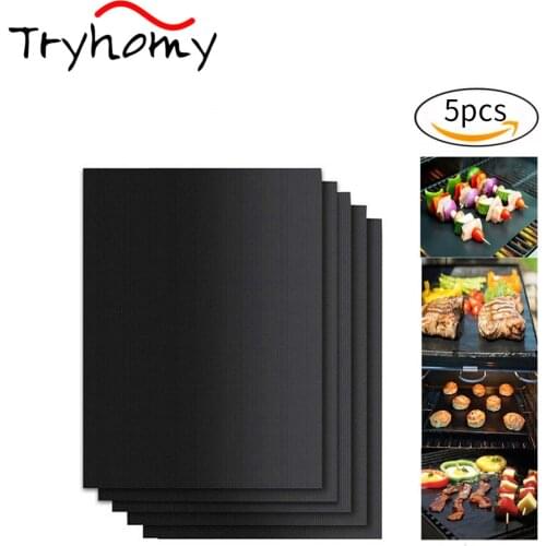 BBQ Grill Mat Barbecue Outdoor Baking Non-stick Pad Reusable Cooking Plate 40 * 33cm Grilling Sheet Heat Resistance Kitchen Tool