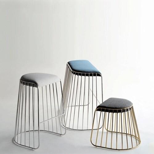 Creative designer furniture personality stainless steel low stool Nordic bar stool manufacturers