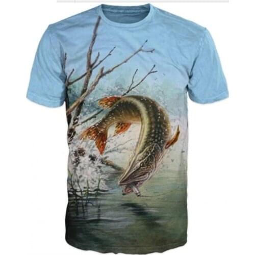 2021 Summer New 3D Printing Fish Pattern Mens And Womens Casual T-Shirts Fashion Trend Young Handsome T-Shirt Tops