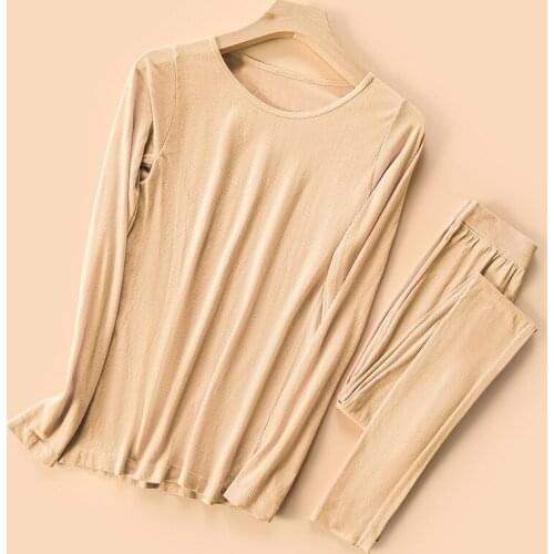 New Woman Sexy Thermal Underwear Autumn Winter Warm Pajamas Two Piece Sets Slim High Elastic Long Johns Ladies Seamless Lingerie