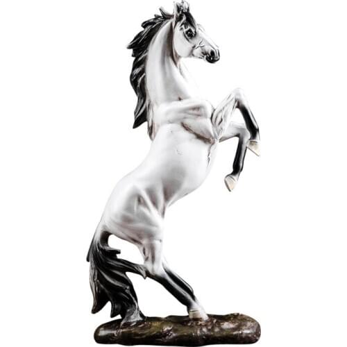 2020 New Arrivals Horse Art Resin Black White Horse Statue Other Horse Products