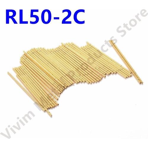 New Metal Test Pin RL50-2C Safety Test Needle Dleeve Needle Seat Spring Detection Probe Needle Sleeve Length 27.2 mm100 / Bag