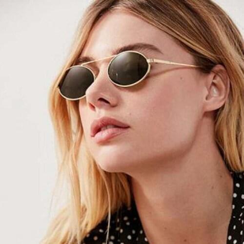 Retro Ellipse Small Frame Sunglasses For Women Fashion Luxury Brand Designer Sun Glasses Men Elegant Street Beat Outdoor Eyewear