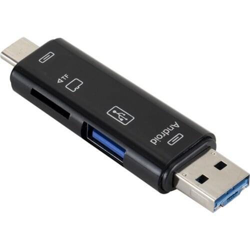 Type C&MicroUSB & USB 5 In 1 OTG Card Reader High-speed Universal OTG TF/USB for Android Computer Extension Headers