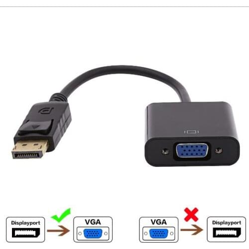 DP to VGA Adapter DisplayPort to VGA Converter DP Cables Adapter Male to Female 1080P for apple tv Monitor MacBook Projector