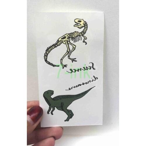 Water Transfer fake tattoo Sticker skeleton Dinosaur Fashion tatto Waterproof Temporary tatoo for adults kids 10.5*6 cm