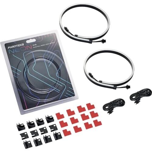 PHANTEKS Combo Light Strip ARGB Neon Computer Case Decoration LED Strip 5V 3PIN Light Header AURA 400mm x 2Pcs PHANTEKS
