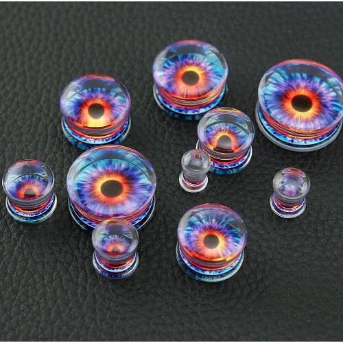 Punk Style Plugs And Tunnels Ear Stretcher Acrylic Solid With Flower Internal Saddle Tunnels Ear Gauge Expander Piercing Jewelry