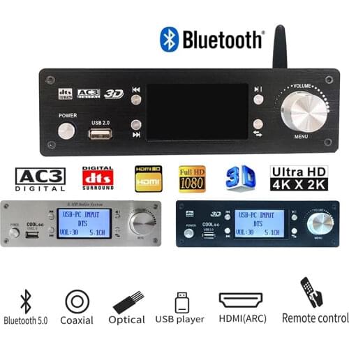 Professional 5.1 channel audio decoder USB U disk lossless music playback Bluetooth 5.0 fiber coaxial audio decoding 6 CH output