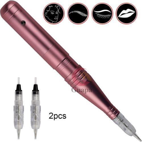 Easy Click Rotary Gun Recharge Battery Permanent Makeup Machine Cordless with Cartridge Needles for eyebrow Tattoo Lip eyeliner