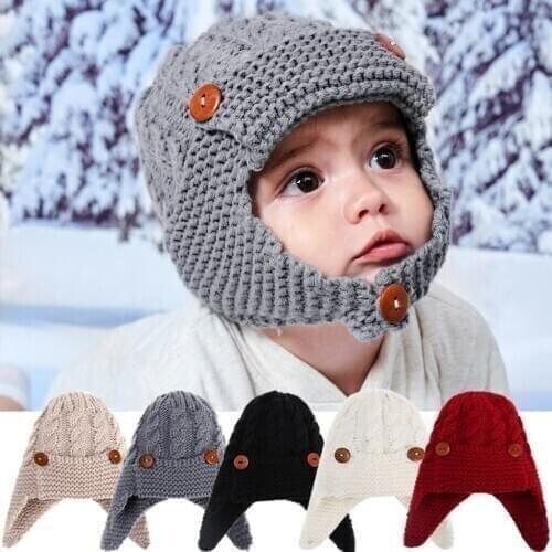 Newborn Baby Beanie For Boys Girls Cap Cotton Knitted Winter Warm Earflaps Hats Baby Beanie Hats Newborn Baby Cap for Boys