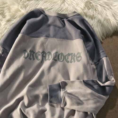 Hip Hop Streetwear Patchwork Letter Print Sweatshirt Women Pullovers 2021 New American Casual Oversized O-neck Clothes for Teens