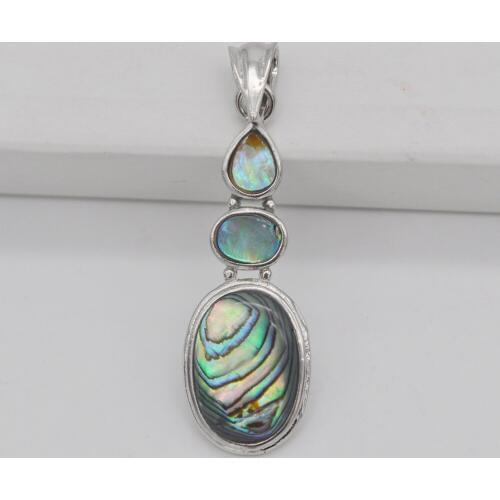 Natural New Zealand Abalone Shell Bead Pendant Jewelry S151