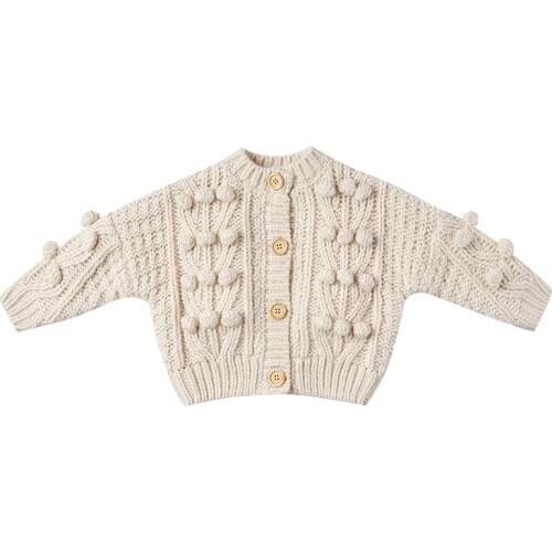 Winter Baby Girls Clothes Autunm Woolen Kids Baby Sweaters Coat Pompom Princess Girls Sweater Jacket Toddler Cardigan For Girl