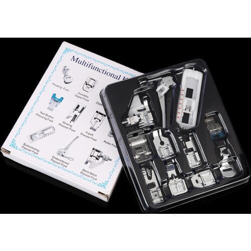 1Set 11Pcs Stainless Sewing Machine Presser Foot Feet for Brother Singer Janome Darning Accessories Braiding Blind Stitch DIY