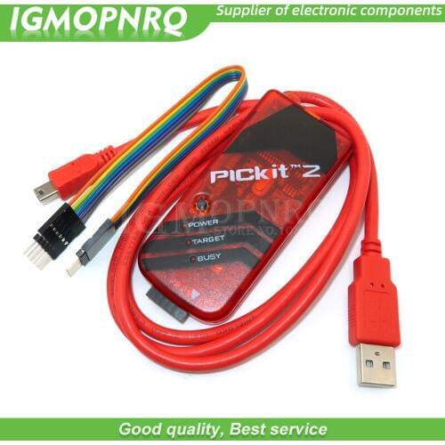 1pcs PICKIT2 PIC Kit2 Simulator PICKit 2 Programmer Emluator Red Color w/USB cable Dupond Wire IGMOPNRQ
