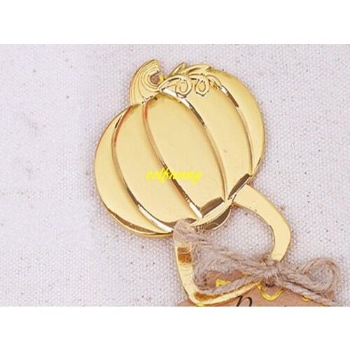 200pcs/lot Fast shipping Wedding favor gifts for guests Golden Metal Pumpkin beer bottle opener