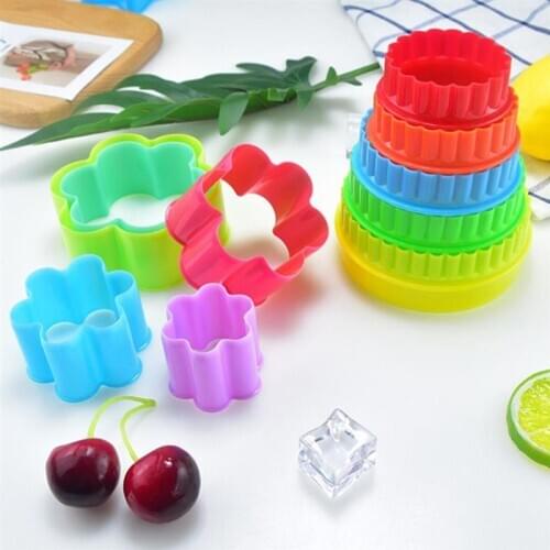 5Pcs/Set Cute Cookie Cutters Flower Heart Square Round Shape Fruit Cutter Star Biscuit Cutter DIY Baking Tools Accessories