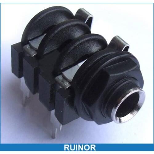 50pcs Amplifiers 1/4inch 6.35mm Mono Jack Socket Panel DIY