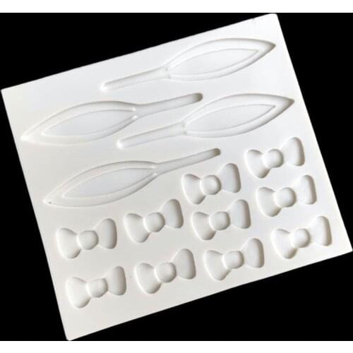 Bow rabbit ear cake paper cup decoration chocolate turn sugar silicone mold baking Mousse Cake Mould 15-845