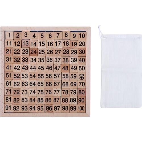 Wooden Toys Hundred Board Math Materials Preschool Educational Learning Toys For Children Montessori Toys