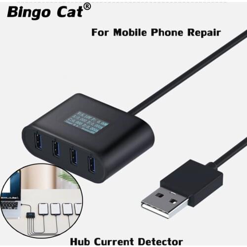 MaAnt 4-Port USB Hub Current Detector Extended USB Interface Current Detection Direct-connected Brush Machine Phone Repair Tool