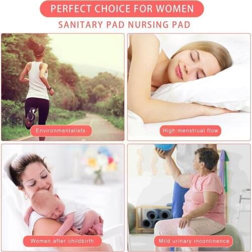 Environmental Sanitary Napkins Menstrual Period Ecological Bamboo Supplies Nursing Woman Pads Charcoal Healthy Washable Reu D6E9