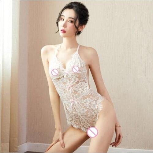 Erotic lingerie sexy lace deep V temptation one-piece bodysuit