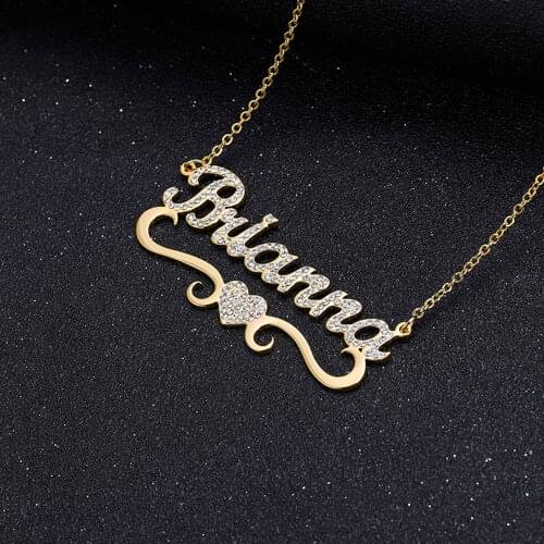 Custom Jewelry Personalized Name Pendant Necklace Christmas Gift Necklaces for Women Pendant with Heart Trendy Initial Choker