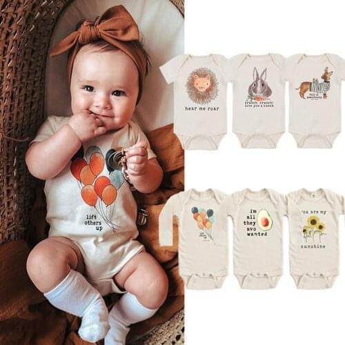 Newborn Bodysuits Baby Boys Girls Clothes Short Long Sleeve Jumpsuit Infant Pajamas Animal Lion Cotton Summer Autumn Clothing