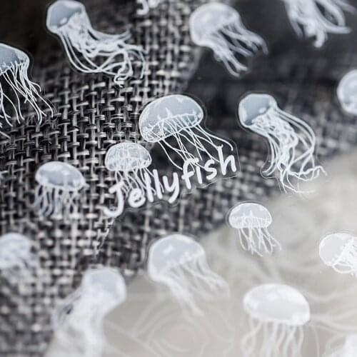 Frosted Thin Transparent Adhesive Nail Sticker Jellyfish Party Design Sticker Nail Art Transfer Decals Slider DIY Nail Art Decor