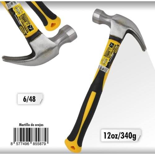 Wagtail-carpenters hammer, ear hammer with fiberglass handle, sacaclavos, DIY carpentry tool