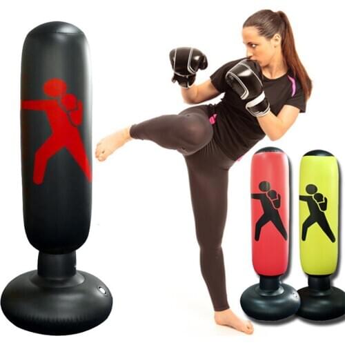 1.6m Inflatable Boxing Punching Bag Stress Punch Tower Tumbler Water Base Training Pressure Relief Bounce Back Sandbag Fitness