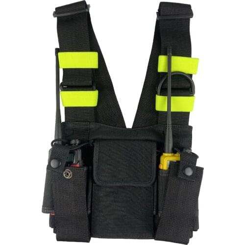 Nylon Walkie Talkie Pouch Chest Front Pack Pocket Ham Radio Harness Vest Bag Holder Carry Case for Baofeng UV-5R UV-82 bf888S 9R