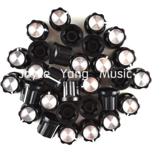 Niko 30pcs Black Silver Reflector Control Knobs Electric Guitar Effect Knobs Guitar Amplfier Knobs Free Shipping Wholesales