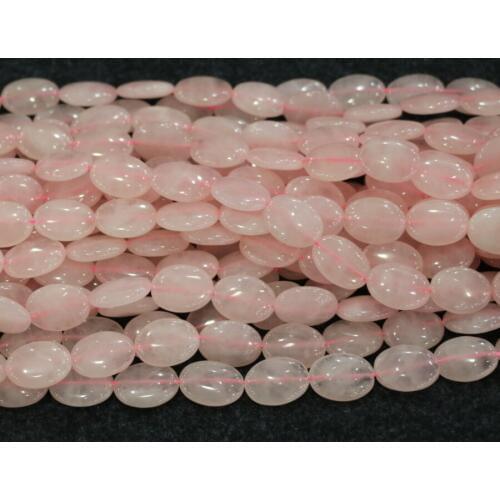 Charm Pink Crystal Strand Beads Necklace, 10mm Oval Loose Strands hole about 1mm, total 15.5''/strand