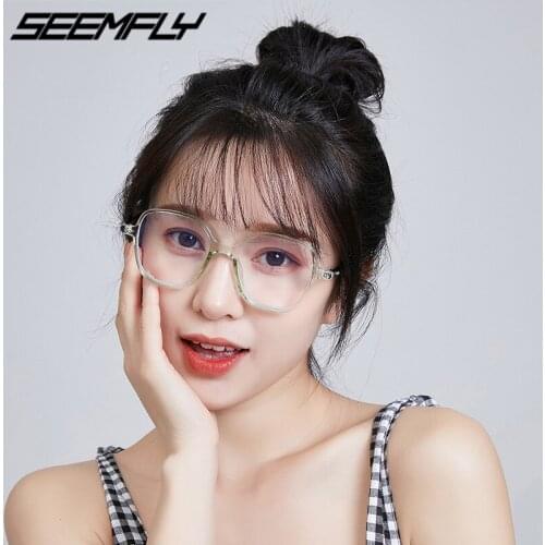 Seemfly Anti Blue Light Glasses Men Women Luxury Transparent Clear Lens Eyeglasses Spectacle Plain Mirror Female Goggle Eyewear