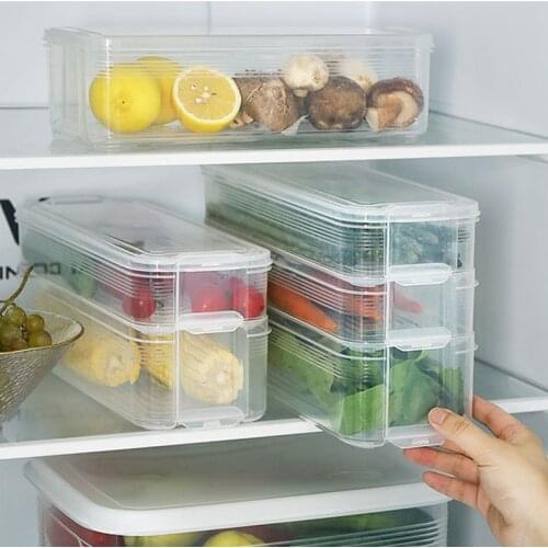 Fridge Organizer Fridge Containers Ducts Storage Tool Kitchen Organization Chinese Box Dumpling Dry Food Drawer Fresh OrganizerF