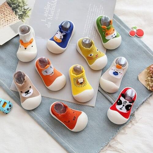 2021 Autumn Fashion Newborn Shoes Baby Toddler Shoes Cute Cartoon Boy and Girl Toddler Socks Shoes Non-slip Floor Socks Shoes