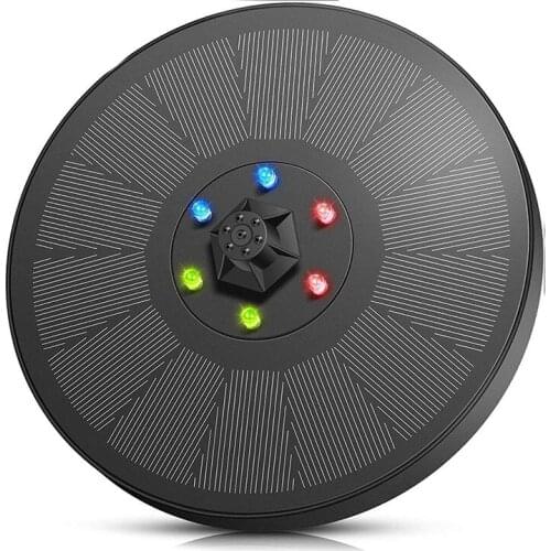 Floating Solar Fountain Pool Decoration Colorful LED Light Solar Panel Powered Fountain Water Pump Pond Decoration