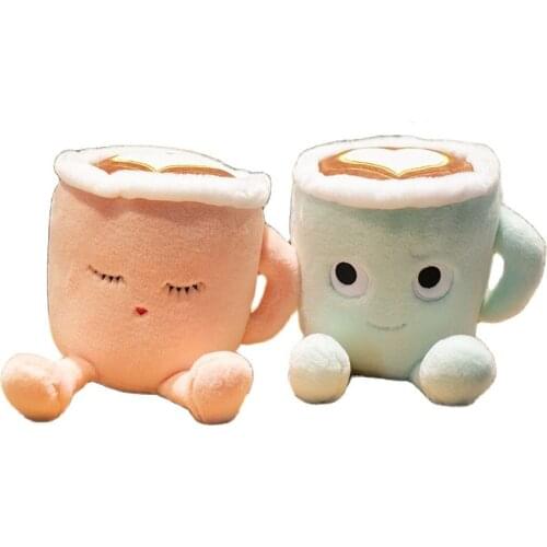 20/30cm Cute Matcha Latte Coffee Cup Shaped Pillow Real-life Green Tea Latte Coffee Stuffed Soft Plush Toys Doll for Kids Gift