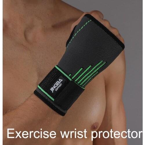 1 Pcs JINGBA Wrist Wraps Elastic Breathable Nylon Adjustable Compression Wrist Support Wrap for Workout Sports Protective Gear