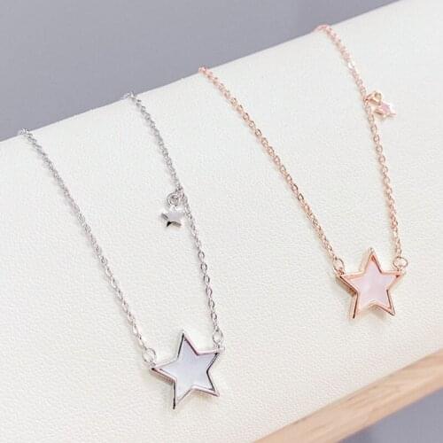 BOTU Simple Five-Pointed Star Necklace Personalized New Girl Star Shape Exquisite Pendant Necklaces for Women